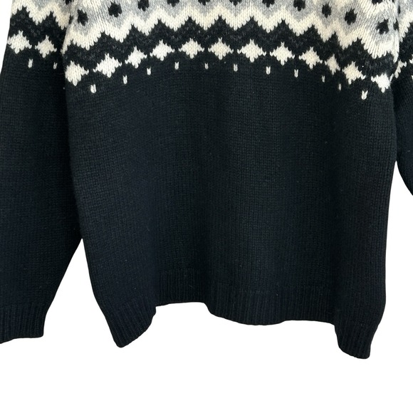 Vintage Eddie Bauer Fair Isle Wool Sweater Large Ski Nordic Chunky Knit Heritage - Picture 4 of 11